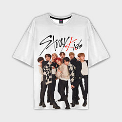 Футболка оверсайз мужская Stray Kids white background, цвет: 3D-принт