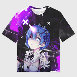 Футболка оверсайз мужская Rem - ReZero - Абстракция, цвет: 3D-принт