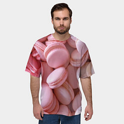 Футболка оверсайз мужская Красные и розовые кексы, цвет: 3D-принт — фото 2