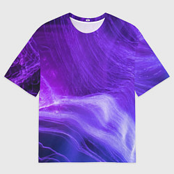 Футболка оверсайз мужская Неоновые волны, цвет: 3D-принт
