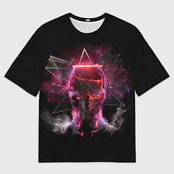 Футболка оверсайз мужская Неоновый пришелец, цвет: 3D-принт
