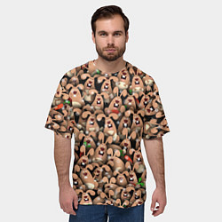 Футболка оверсайз мужская Новогодние зайцы, цвет: 3D-принт — фото 2