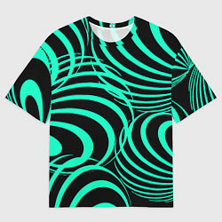 Футболка оверсайз мужская Зелёные полоски, цвет: 3D-принт