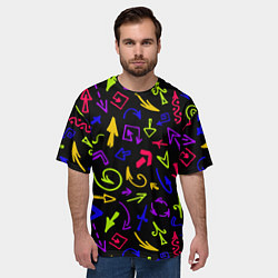 Футболка оверсайз мужская Паттерн из разноцветных стрелочек, цвет: 3D-принт — фото 2