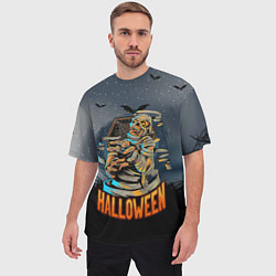 Футболка оверсайз мужская Хэллоуин - мумия, цвет: 3D-принт — фото 2