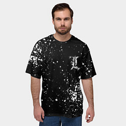 Футболка оверсайз мужская Тетрадь смерти брызги, цвет: 3D-принт — фото 2