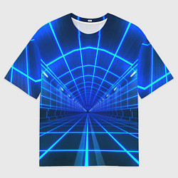 Футболка оверсайз мужская Неоновый туннель, цвет: 3D-принт