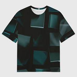 Футболка оверсайз мужская Геометрические тёмные кубы, цвет: 3D-принт