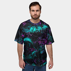 Футболка оверсайз мужская Неоновые Коралы, цвет: 3D-принт — фото 2