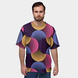 Футболка оверсайз мужская Абстрактные полосы - оптическая иллюзия, цвет: 3D-принт — фото 2