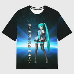 Футболка оверсайз мужская Хацунэ Мику - вокалоид, цвет: 3D-принт