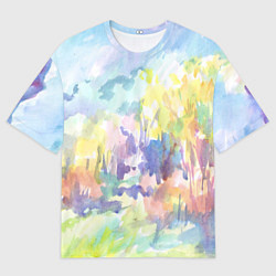 Футболка оверсайз мужская Золотая осень акварель, цвет: 3D-принт