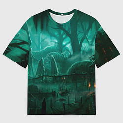 Футболка оверсайз мужская Причал у болота, цвет: 3D-принт