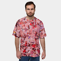 Футболка оверсайз мужская Розовые кубы, цвет: 3D-принт — фото 2