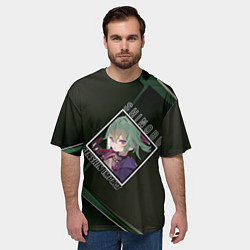 Футболка оверсайз мужская Куки Синобу в ромбе, цвет: 3D-принт — фото 2