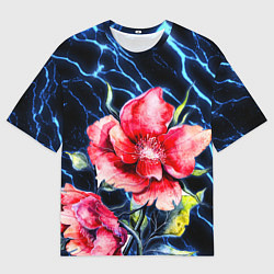 Мужская футболка оверсайз Пион