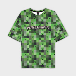 Футболка оверсайз мужская Minecraft - пиксельные лица, цвет: 3D-принт