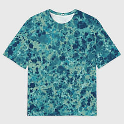Футболка оверсайз мужская Абстракция Милитари синий, цвет: 3D-принт