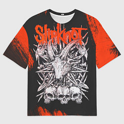 Футболка оверсайз мужская Slipknot черепа, цвет: 3D-принт