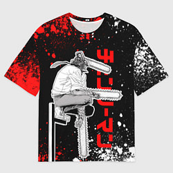 Футболка оверсайз мужская Человек бензопила - Манга, цвет: 3D-принт