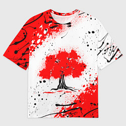 Мужская футболка оверсайз Цветущая сакура