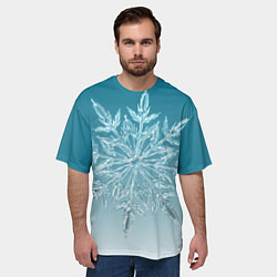 Футболка оверсайз мужская Резная снежинка, цвет: 3D-принт — фото 2