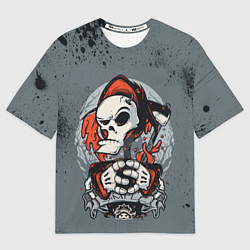 Футболка оверсайз мужская Slipknot Скелет, цвет: 3D-принт
