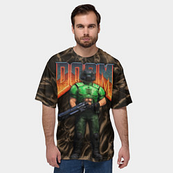 Футболка оверсайз мужская DOS DOOM - Doomguy, цвет: 3D-принт — фото 2
