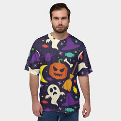 Футболка оверсайз мужская HALLOWEEN атрибутика, цвет: 3D-принт — фото 2