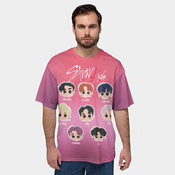 Футболка оверсайз мужская Chibi Stray Kids, цвет: 3D-принт — фото 2
