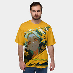 Футболка оверсайз мужская Ребекка из Киберпанка, цвет: 3D-принт — фото 2