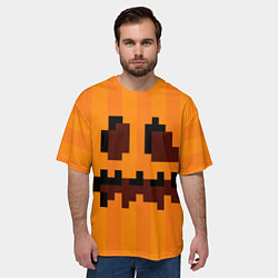 Футболка оверсайз мужская Тыква - Майнкрафт - Хеллоуин, цвет: 3D-принт — фото 2