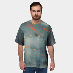 Футболка оверсайз мужская Абстрактное множество костюмов в тумане и краски, цвет: 3D-принт — фото 2