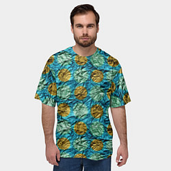 Футболка оверсайз мужская Фольга от шоколадной конфеты - текстура, цвет: 3D-принт — фото 2