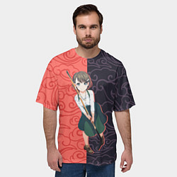 Футболка оверсайз мужская Мами Оно - Пураоре гордость оранжевых, цвет: 3D-принт — фото 2