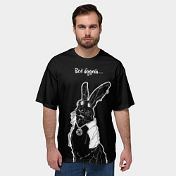 Футболка оверсайз мужская Кролик пророк, всё будет, цвет: 3D-принт — фото 2