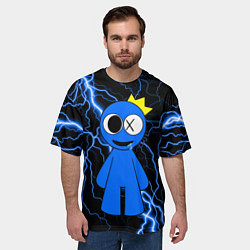 Футболка оверсайз мужская Радужные друзья Синий молния, цвет: 3D-принт — фото 2