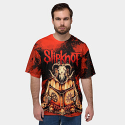 Футболка оверсайз мужская Slipknot - баран, цвет: 3D-принт — фото 2