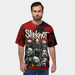 Футболка оверсайз мужская Slipknot rock, цвет: 3D-принт — фото 2