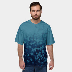 Футболка оверсайз мужская Абстракция синий, цвет: 3D-принт — фото 2