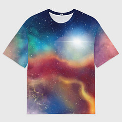 Футболка оверсайз мужская Многогранное космическое пространство - яркая звез, цвет: 3D-принт
