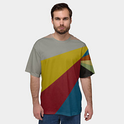 Футболка оверсайз мужская Разнoцветные линии, цвет: 3D-принт — фото 2