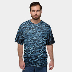 Футболка оверсайз мужская Текстура мятой цветной бумаги, цвет: 3D-принт — фото 2