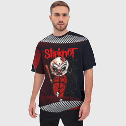 Футболка оверсайз мужская Slipknot бита, цвет: 3D-принт — фото 2