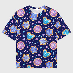 Мужская футболка оверсайз Новогоднее печение