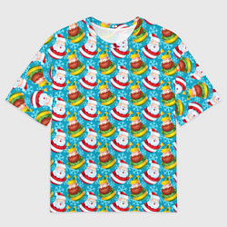 Мужская футболка оверсайз Санта новогодний