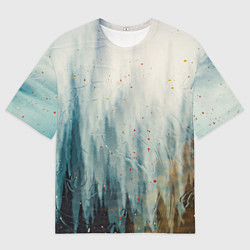 Футболка оверсайз мужская Абстрактные водянистые паттерны и краски, цвет: 3D-принт