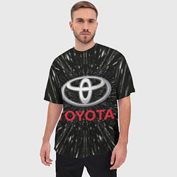 Футболка оверсайз мужская Тойота, эмблема, автомобильная тема, цвет: 3D-принт — фото 2