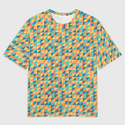 Футболка оверсайз мужская Абстрактный мозаичный узор, цвет: 3D-принт