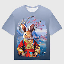 Футболка оверсайз мужская Кролик в китайском халате, цвет: 3D-принт